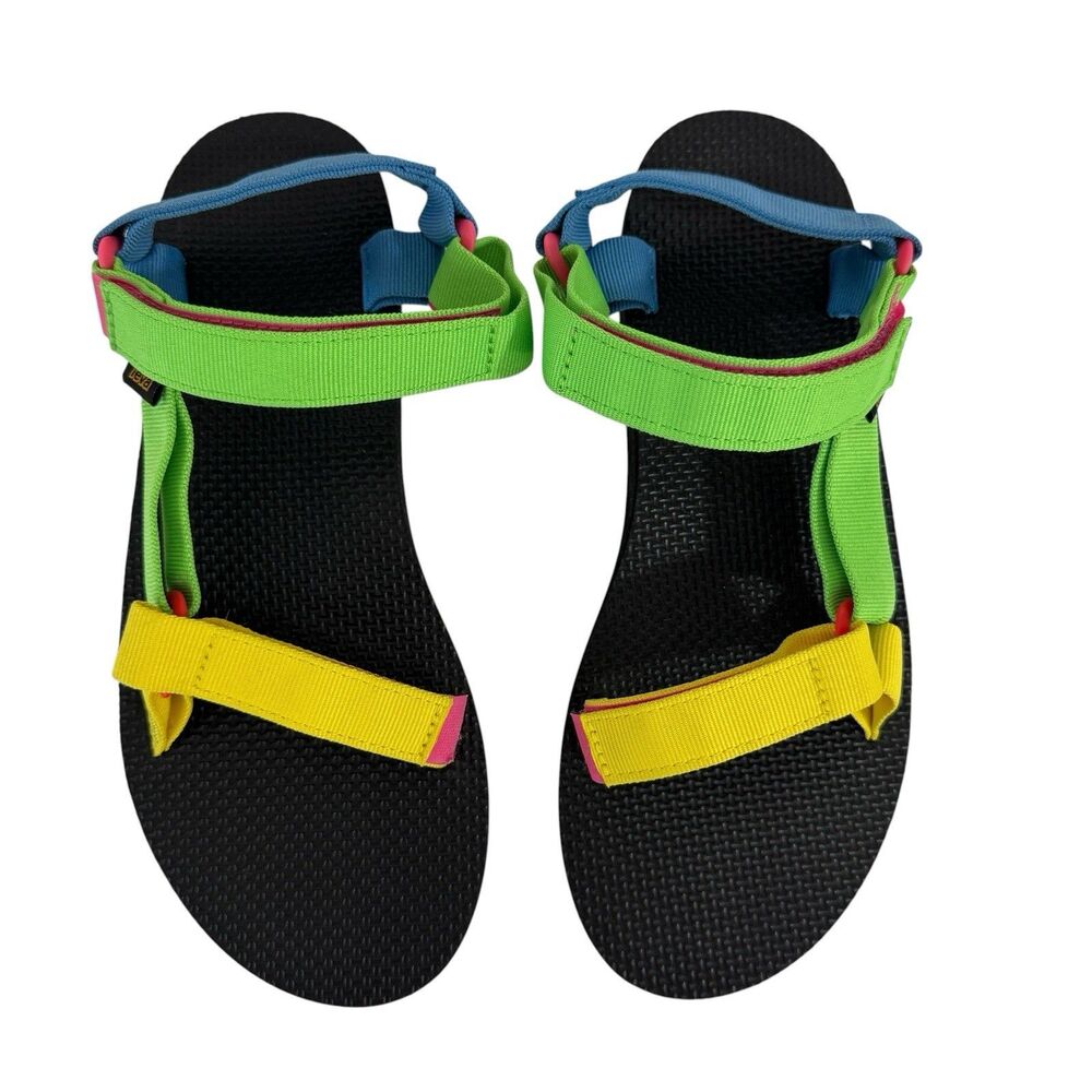 Teva Women's 11 Original Universe Sandals Neon Multi-Colored Retro Y2K Shoes - Picture 3 of 16